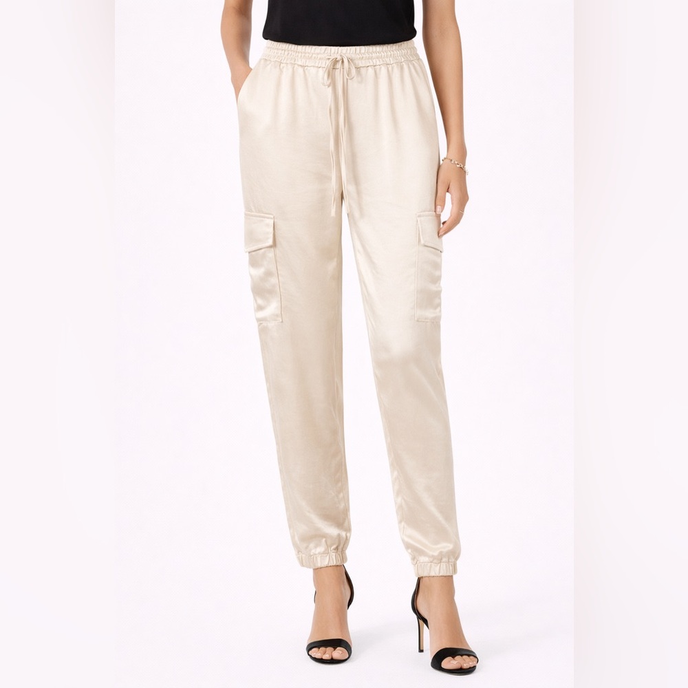 Vince Camuto Cargo Pants Drawstring Holiday Essentials Birch‎ XS